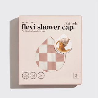 Kitsch | Satin Lined Shower Cap - Checker