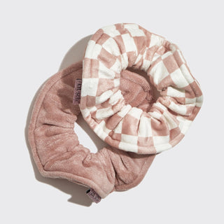 Kitsch | Microfiber Towel Scrunchies - Terracotta Checker