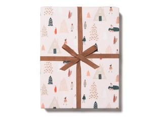 Red Cap Cards | Pink Trees Wrapping Paper