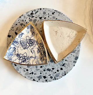Triangle Dish | Blue Floral